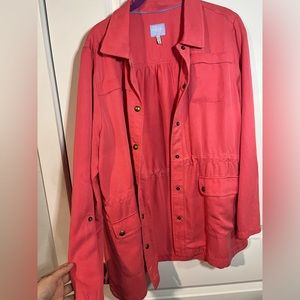 Joules Ladies Cassidy Safari Jacket in Bright Coral Color Size US 10 / UK 14